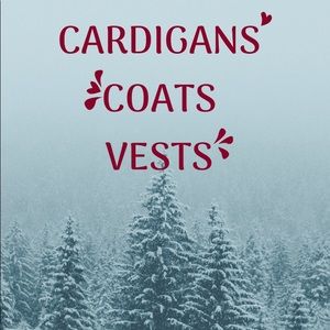 Cardigans, coats and vests
